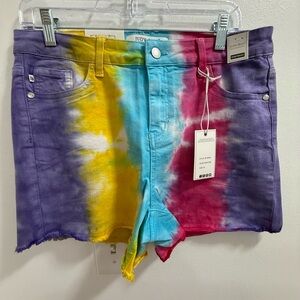 Judy Blue Tie-Dye Women Shorts - Purple, Yellow, Blue, Pink